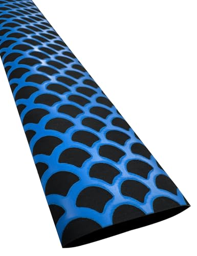 Accering 2-Tone Fish Scale Heat Shrink Tubing, Anti-Static Grip Shrink Wrap for Golf & Tennis (φ20mm, Black & Blue) - color: Black & Blue, size: φ20mm, L3.3ft