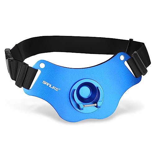 SANLIKE Fishing Belt Fight Belt Adjustable Aluminum Waist Fighting Belt Rod Holder Stand-up Fishing Belt - color: Blue