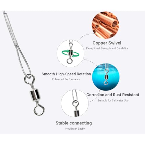 QISHUO Heavy Steel Fishing Leader Saltwater High Strength Wire Leader Line Bait Freshwater Fishing Leaders Stainless White Nickel - size: Size #3 (9.8in-40lb) 30pcs