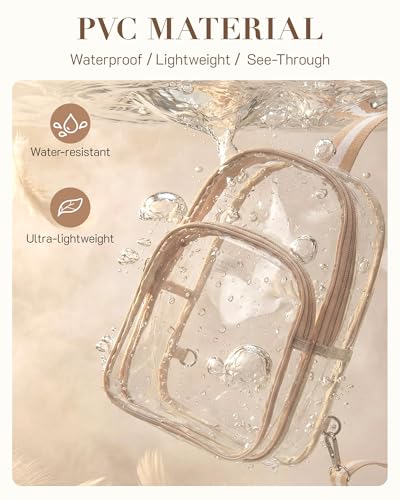 Missnine Clear Bag for Stadium Events Clear Crossbody Bag Fanny Pack Sling Transparent Purses for Sport Concert - color: B-black[basic]