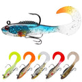 TRUSCEND Shadtale Easy Catch Soft Fishing Lures with BKK Hooks - Trembly Sinking and Vibrating Swim for More Bites, Pre-Rigged Swimbaits for Bass, Trout, Crappie, Walleye, Freshwater Saltwater Fishing - color: B-2.5",0.18oz