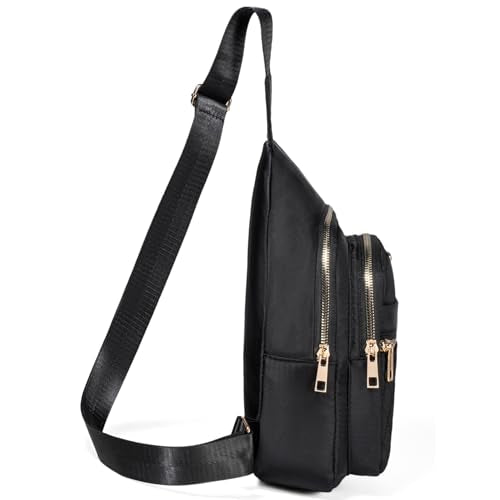 Banelu Small Sling Bag Crossbody Sling Backpack for Women, Small Crossbody Purses Cross Body Bags - Black - color: R Black