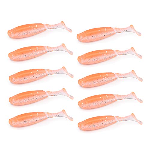 2.16in PVC Artificial Crappie Bass Bait with Paddle Tail 0.08oz.Shad Swimbaits 10-Pack Soft Baits Sea Ocean River Lake Streams Catfish Trout Pike Snapper Walleye - color: H 10pcs