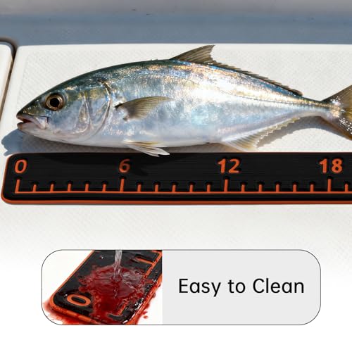 HZshark Premium EVA Foam Fish Ruler，Fish Measuring Board with Self-Adhesive Backing,Fishing Tape Measure for Boats Sailboats Yachts Kayaks - color: Black with Orange