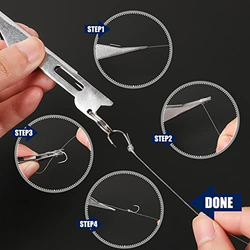 Deekin 3 Pcs Fishing Line Knot Quick Tie Fishing Knot Tying Tool Fly Nail Knot Tool Fly Angler Accessories Fly Tying Equipment for Hooks Lures Lines Men - color: Silver