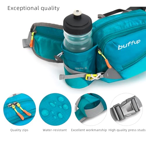 Lightweight Sports Fanny Pack with Bottle Holder,Waist Pack for Hiking,Running,Cycling & Outdoor Adventures (Turquoise) - color: Turquoise