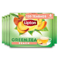 Lipton Peach Green Tea 6-Pack Flavored Tea Bags with Caffeine and Flavonoids, 120 Count Unsweetened Hot or Iced Tea Bags for Tea Lovers, Rainforest Alliance Certified - size: 120 Tea Bags (Pack of 6)