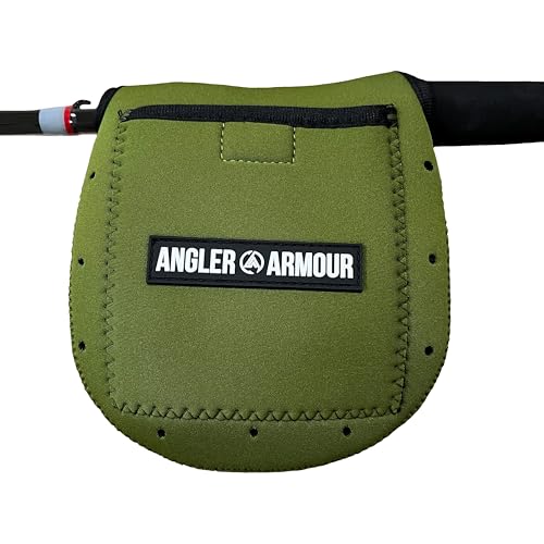 Angler Armour Spinning Reel Cover, Fishing Reel Cover, Neoprene Spinning Reel Case, Spinning Reel Sleeve, Spinning Reel Protective Pouch, Fits 1000, 2000, 3000, 3500 Series Reels (Green) - color: Olive Green