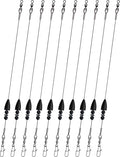 Texas Rigs 10 Pack, Pre-Rigged Bass Fishing Rig with Bullet Weight, Swivel & Snap, Weedless Soft Plastic Rig for Largemouth & Smallmouth Bass - color: Black, size: 3/8oz