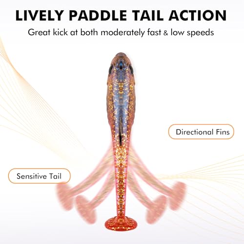 TRUSCEND Duramax Pre-Rigged Fishing Lures with BKK Jig Hooks, 10X Tear-Resistant TPE Soft Swimbaits for Bass Striper Trout Crappie Walleye Grouper, Lifelike Fishing Baits for Saltwater and Freshwater - color: C1-3"-3/8oz
