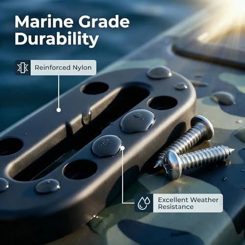 Kayak Track Rail - Low Profile Design for Fishing Rod,Cup Holders and Paddle Holders | High-Strength Nylon & Stainless Steel 304 | Kayak Accessories Mount Track & Rail System for Kayak - style: 4inch,4pcs