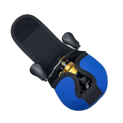 Neoprene Baitcast Reel Cover, Fishing Reel Protector, Fishing Reel Cover, Baitcaster Case, Low Profile Baitcaster Case, Casting Reel Covers, 50 100 200 Series Baistcasters (1, Blue) - color: Blue