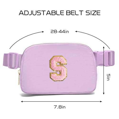 Gitus Initial Belt Bag Fanny Pack Crossbody Bag for Girls Birthday Gifts Age 8-10 Teen Girl Gifts Trend Stuff Personalized Letter Gifts for Daughter Sister (Lavender-S) - color: Lavender, style: S