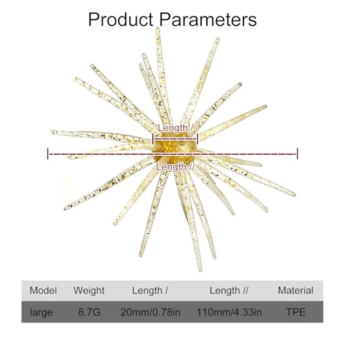 Tentacle Creature Lure Floating Fishing Lures Soft Artificial Baits for Bass Fishing - color: Flash gold