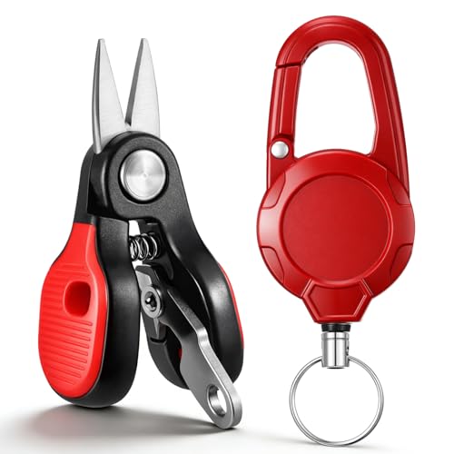 Fishing Line Cutte Braided Line Cutter with Retractors and Knot Tying Tool Accessories Stainless Steel Braided Fishing Nippers Scissors Clippers for Lines - color: Silver, style: Novel