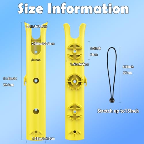 Aventik Tube Fishing Rod Holder Bracket Wall Mounted Boat Side Mount Tool Holder Tube Links with Screws 1/2/3/4/6 Pole Tube Fishing Rod Holders - color: 2-Pole Yellow
