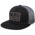 Fishing Gifts for Men - Snapback & Trucker Hats - American Flag Outdoor Fishing Hat - color: 10.iron Gray Flatbrim (Bassflag)