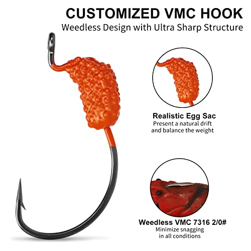 TRUSCEND Duramax Pre-Rigged Fishing Lures with BKK Jig Hooks, 10X Tear-Resistant TPE Soft Swimbaits for Bass Striper Trout Crappie Walleye Grouper, Lifelike Fishing Baits for Saltwater and Freshwater - color: B3-3"-0.75oz