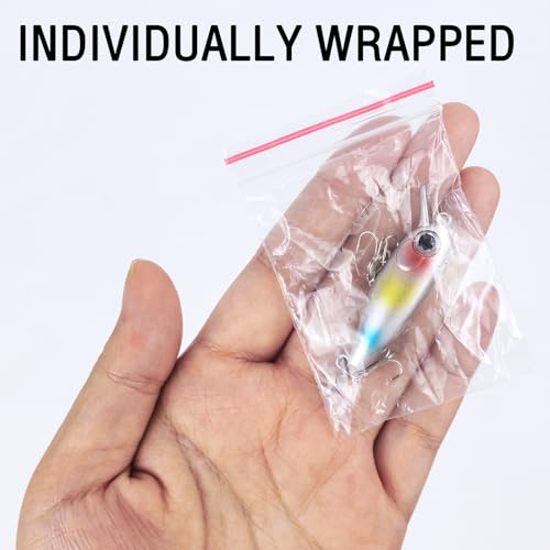 Fishing Lures Large Hard Bait Minnow VIB Lure with Treble Hook Life-Like Swimbait Fishing Bait Popper Crankbait Vibe Sinking Lure for Bass Trout Walleye Redfish - color: 10pcs 4.5cm/3.2g