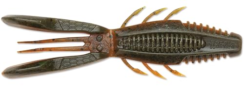 CrushCity Bronco Bug Soft Plastic Bass Lure, Dual-Action Creature Bait with Hinged Arms & Subtle Leg Movement - color: Bama Craw, size: 4"
