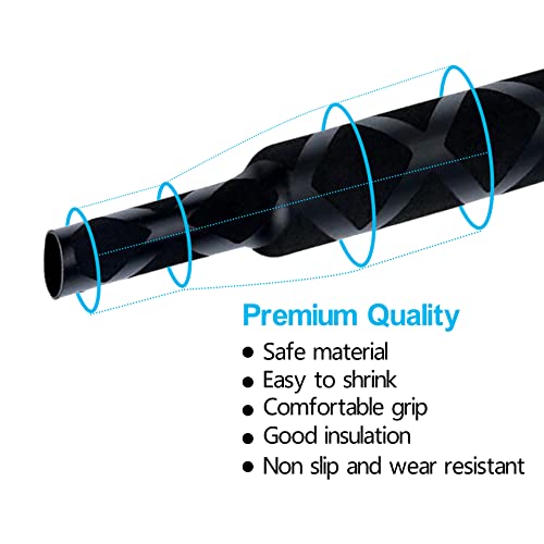 Heat Shrink Wrap Tubing Sleeve for Fishing Rod Grip Handle Cork X-Tube with Non-Slip Insulation Black (Diameter 30mm, Length 63in) - color: Black, size: Diamter:30mm Length:63in