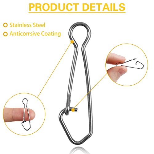Sinker Slides for Fishing,Fishing Line Sinker Slides with Duo Lock Sinkers Weight Silder Sleeve Swivel Duo Lock Snaps for Saltwater Surf Bottom Fishing Fish Fider Rig Catfish Rig - color: Glow Hook Snap, size: 35 Pack
