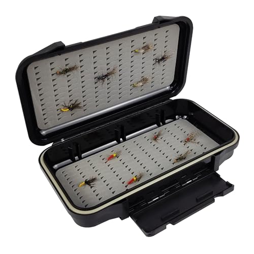 Waterproof Fly Box Two Sided Easy Grip Foam Light Weight Fishing Tackle Box Large Capacity(H19LB) - size: H19LB:7.56X3.82X1.65inch