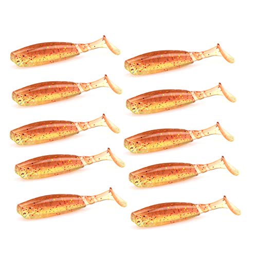 2.16in PVC Artificial Crappie Bass Bait with Paddle Tail 0.08oz.Shad Swimbaits 10-Pack Soft Baits Sea Ocean River Lake Streams Catfish Trout Pike Snapper Walleye - color: D 10pcs