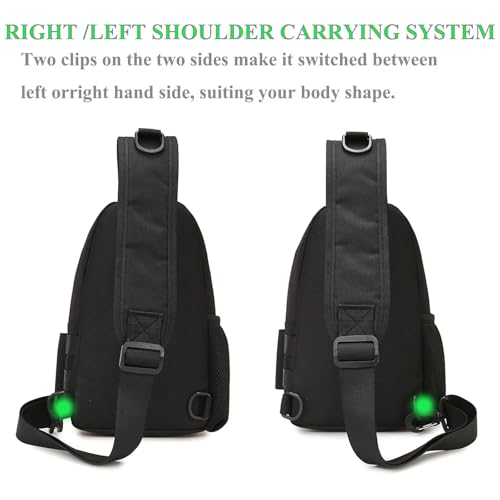 Fishing Sling Bag - Small Fishing Tackle Storage Bags with Rod Holder(Green) - color: Green