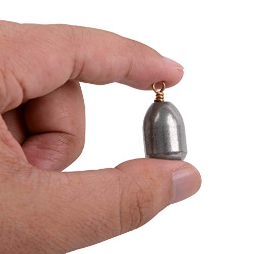 Iron Fishing Weights Sinkers, 20pcs Bass Casting Sinker Weights with Ring Drop Fishing Sinker and Weights for Saltwater Surf Sea Fishing - size: 20pcs 1oz