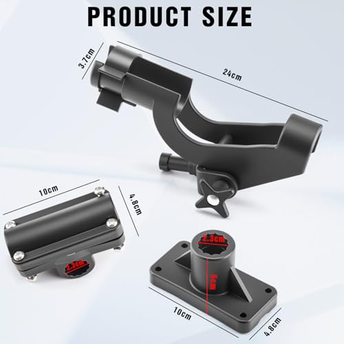 Liliful 4 Pcs Fishing Rod Holder for Boat Adjustable Kayak Swivel Fishing Pole Holders Accessories, Black - style: Fashionable