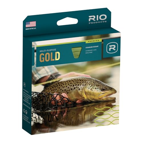 RIO PRODUCTS Premier Gold Fly Line, Easy to Cast Flies from Size 2 to 22, Ultimate All-Around Fly Line with Ultra-Slick Performance - color: Moss/Gold, size: WF8F