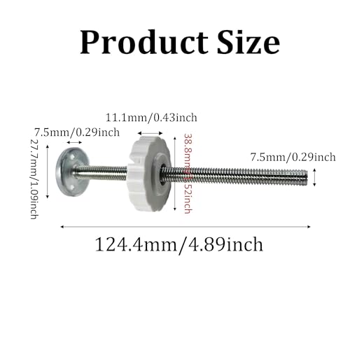 4Pcs M8 (8mm) Baby Gate Threaded Spindle Rod Replacement Parts Kit for Pressure Mounted Pet Safety Gates Stair Gates Hardware Accessories White（125mm in Length） - size: 8mm*125mm