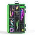 Fishing Waterproof Tackle Box, 3600 Tackle Tray Storage, Hyperseal and Transparent, Terminal Tackle Organizer Box with Removable Dividers, Plastic Lure Box - Green