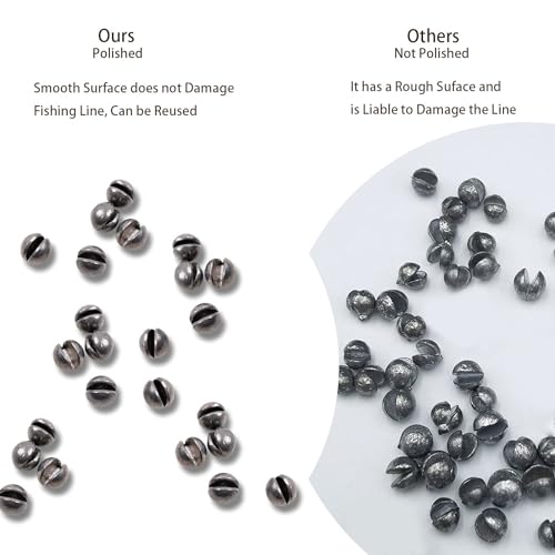 SANWEAL120PCS/200PCS Fishing Weights Sinkers - Premium Split ShotFishing Weights Sinkers - Round Removable Fishing Sinkers - 5/6 Sizes - style: Largeround/120