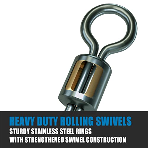 Dr.Fish Barrel Fishing Swivels, Available from #12-#12/0, Stainless Swivels Fishing Tackle Saltwater, Freshwater, Leader/Line/Lure Connector - size: #10/0(1.93")-772LB-20 Pack