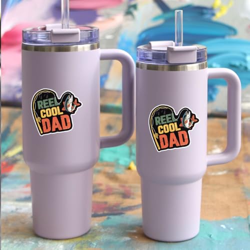 3Pcs Reel Cool Dad Sticker, Fishing Club Fisherman Sticker, Funny Fishing Stickers Waterproof for Boat, Tackle Box, Cooler, Gifts for Dad, Fisherman, Anglers - color: Fishing 3, size: 6in