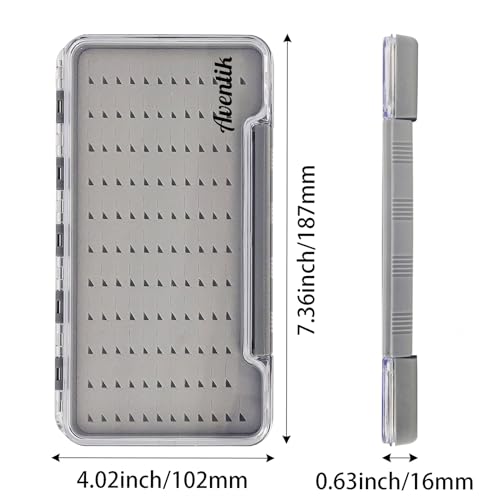 Aventik Waterproof Fly box,Waterproof Floating Fishing Lure Box (Large, Grip Foam Fly Box) - style: L:Grey-LB