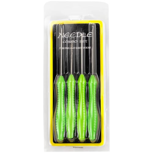 Carp Fishing Baiting Rigs Tool Kit Set, 4 in 1 Carp Fishing Tackle Kit, Including Hook Needle, Driller, Knot Puller, and Fishing Braid Line Scissors for Lures Bait Driller