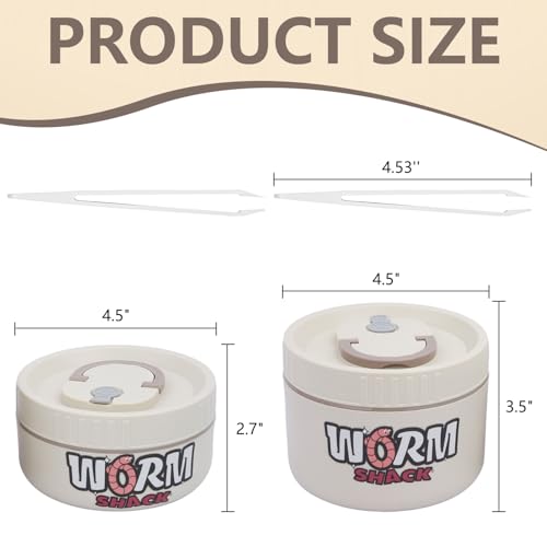 2Pcs Live Bait Storage,Fishing Bait Container, Stainless Steel Worm Storage Box, Nightcrawler Box, Bait Tank, Compact and Durable,Small and Portable, Keeps Bait Fresh and Alive - color: White