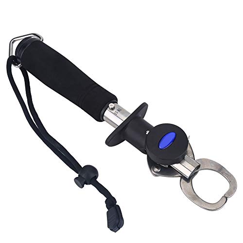 3 in 1 Fish Lip Grip Tool with Digital Scale 15kg, Fish Grabber for Freshwater Fishing, Stainless Steel EVA Foam Handle