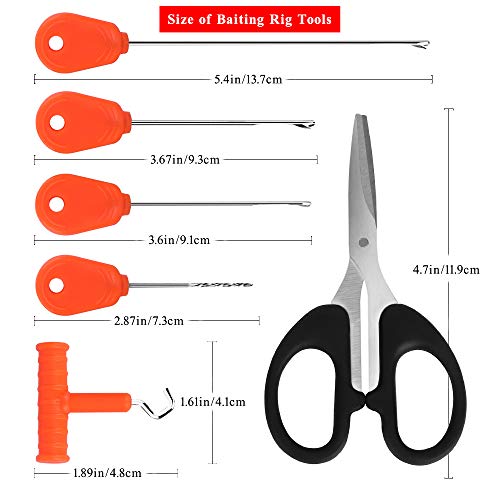 Carp Fishing Baiting Rigs Tool Kit Set, Luroad 6 in 1 Carp Fishing Tackle Kit, Including Hook Needle, Driller, Knot Puller, and Fishing Braid Line Scissors for Lures Bait Driller