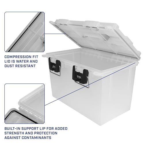 Sheffield 12763 XL Transparent Storage Bins With Lids, 2-Pack Stackable Storage Bins, Made in USA, Lockable and Water-Resistant Containers with Lids, Plastic Containers for Home, Classroom, and Dorm - color: Frost, size: XL 2-Pack
