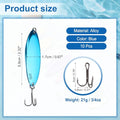 Fishing Spoons Lures, Metal Saltwater Treble Trout Lures Jigging Spoon with Treble Hooks Casting Spinner Baits - color: Blue, size: 21g / 3/4 oz
