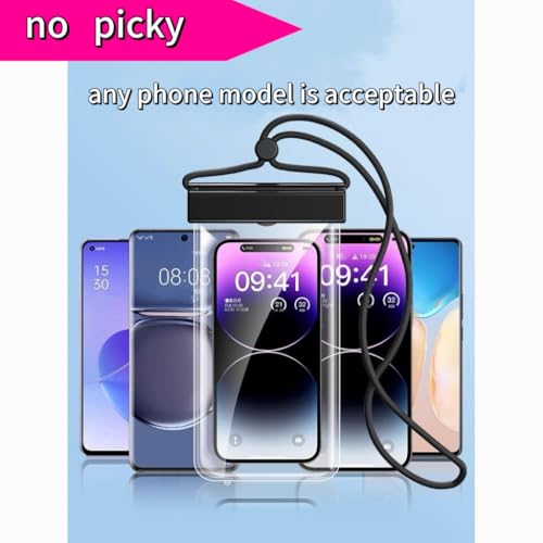 1PCS Waterproof Phone Case - Universal Fit for iPhone 14/13/12 & Android Phones - Submersible Up to 100ft for Kayaking, Fishing, Rain,etc.(Black/White/Pink) (Black) - color: Black