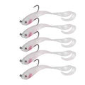 Soft Fishing Lures, 5Pcs Artificial Soft Baits Jig Head Soft Swimbaits with Hook for Saltwater/Freshwater Fishing - color: SO050-2