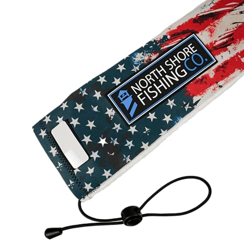 Premium Neoprene Fishing Rod Sleeve – Floating, Puncture Resistant, Labeled Protective Sock for Casting, Spinning, Trolling Fishing Rods - color: Flag, size: 68", style: Casting/Trolling