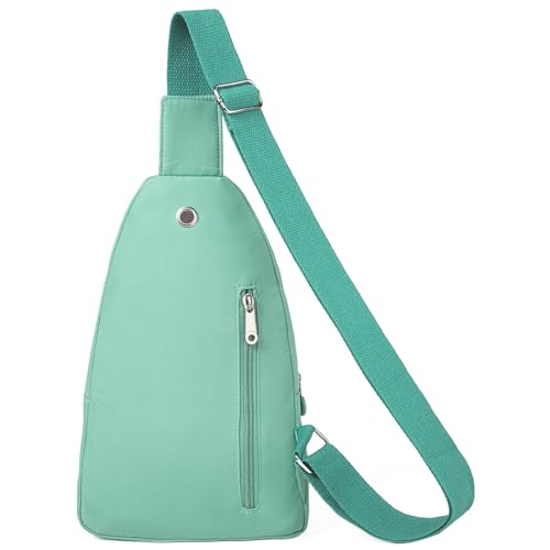 Banelu Small Sling Backpack Crossbody Bags for Women Men, Small Sling Bag Cross Body Bag Fanny Packs Crossbody Purses - Green - color: E Cyan