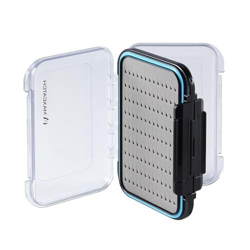Maxcatch Waterproof Double-Sided Fly Box - Lightweight & Durable Fly Fishing Box with Clear Lid & Easy Grip Foam for Dry & Wet Flies Storage - color: Easy Grip Foam, size: Large-5.9''x 3.8''x 1.77''