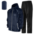 SOPPY Waterproof Rainsuit Jacket Pants Suits, Hooded Rain Jacket with Trousers, Packable Raincoat Sets with Carrying Bag - color: Blue-m, size: Medium